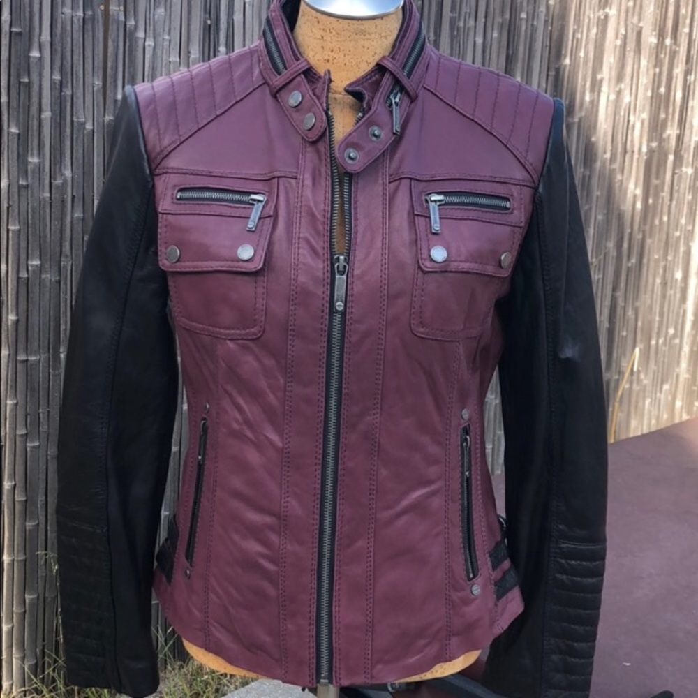ISO Michael Kors Black/brown  leather jacket